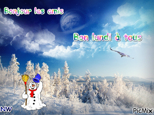 Bonjour les amis - Bezmaksas animēts GIF