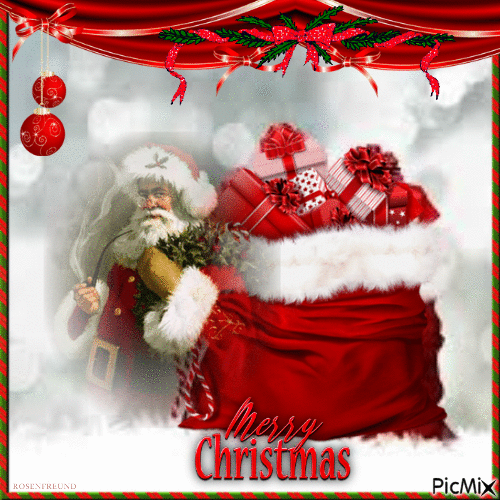 Weihnachtsmann-Porträt - Ingyenes animált GIF