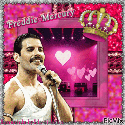 {♫}Freddie Mercury in Pink{♫} - GIF animado gratis