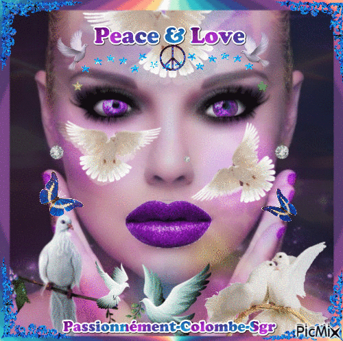 Peace & Love - GIF animado grátis