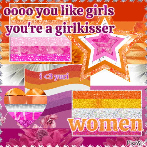 lesbian flag collage - GIF animé gratuit