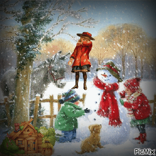 Inverno em tempo de Natal - Animovaný GIF zadarmo