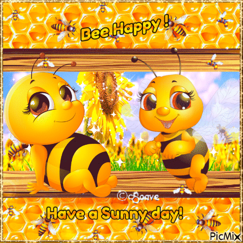 Bee Happy - Zdarma animovaný GIF