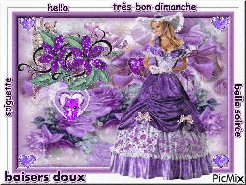 demoiselle en violet - Бесплатный анимированный гифка
