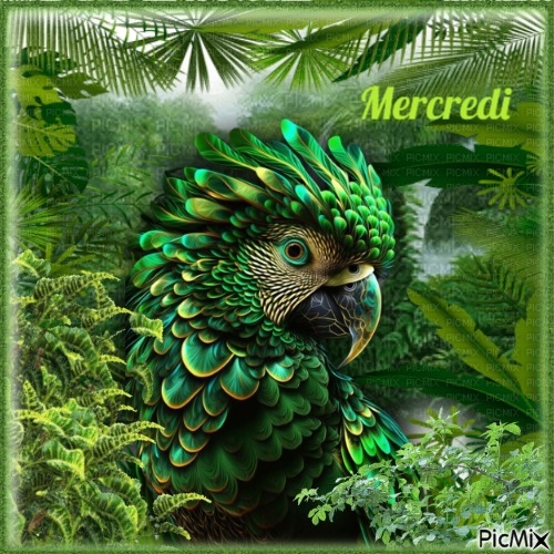 Mercredi, vert, perroquet(s). - ilmainen png