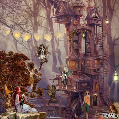 Fairies And Elves Castle In The Woods - ücretsiz png
