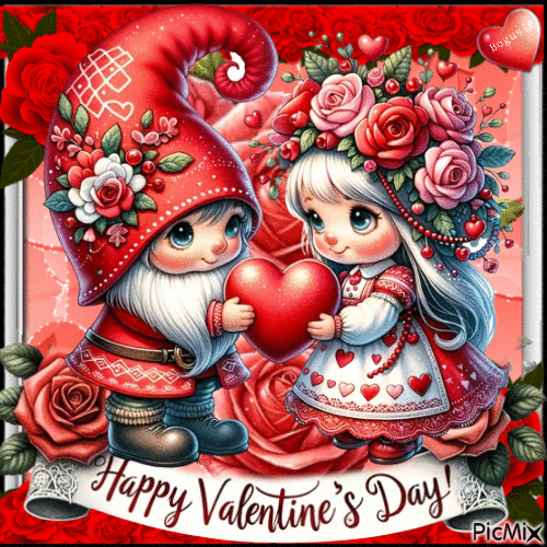 Valentine's Day Gnomes - Free animated GIF