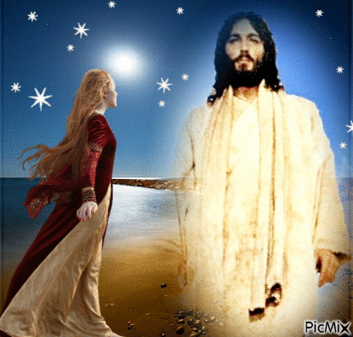jesus  and woman - Bezmaksas animēts GIF