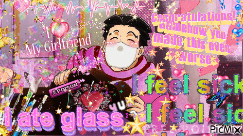 he ate glass 💖 - 免费动画 GIF