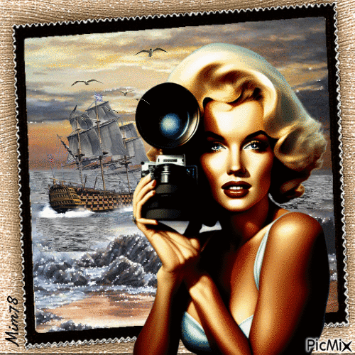 Fin d'été - Marilyn Monroe - Бесплатный анимированный гифка