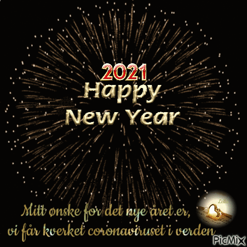 Happy New Year 2021. My wish, we get rid of the coronavirus. - Free animated GIF
