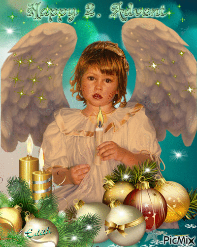 Happy 2 Advent  my dear friends - GIF animé gratuit