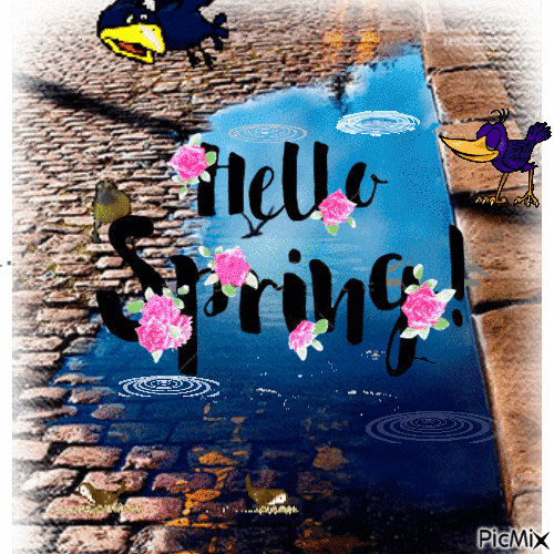 Hello Spring - Darmowy animowany GIF
