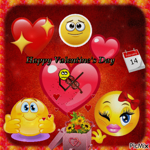 Feliz día de San Valentín - Emoji - Безплатен анимиран GIF