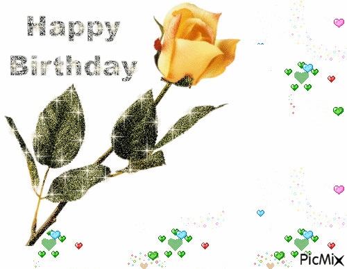 Happy Birthday YRose - Безплатен анимиран GIF
