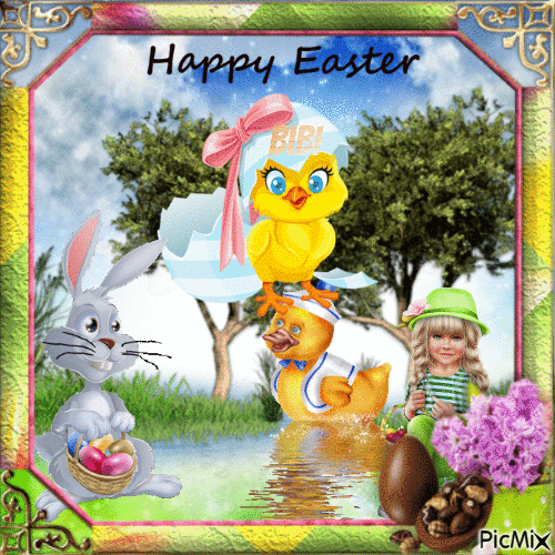 HAPPY EASTER MY FRIENDS - GIF animate gratis