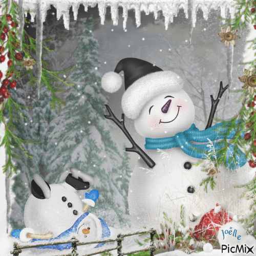 Blanc bonhomme de neige ! - GIF animate gratis