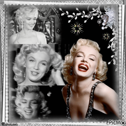 Marilyn Monroe and her role in a movies. - Бесплатный анимированный гифка