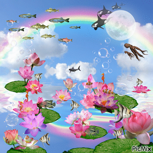 sky pond - GIF animado gratis