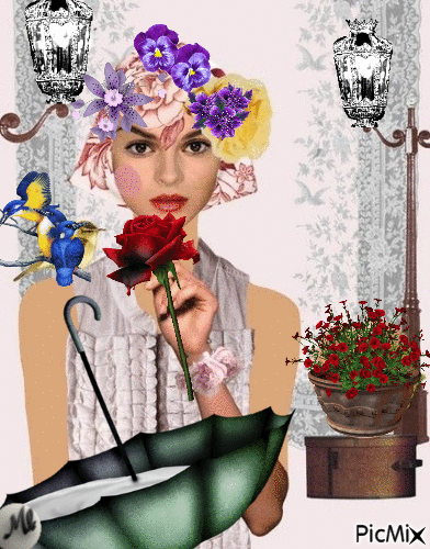 Collage de flores - Бесплатный анимированный гифка