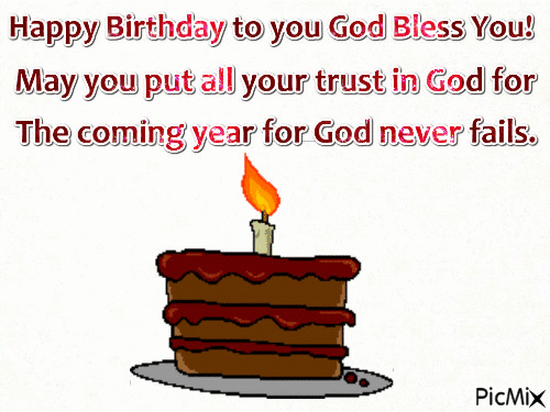 Happy Birthday to you God Bless You! - GIF animado gratis