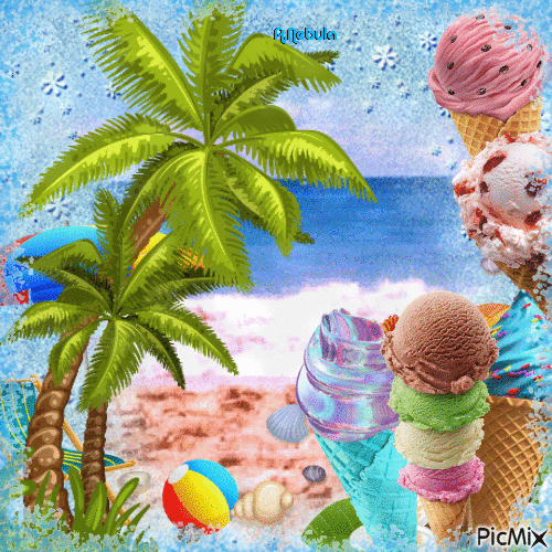Summer ice cream/contest - GIF animé gratuit