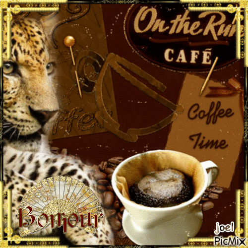 léopard café - Besplatni animirani GIF
