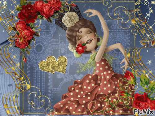 Ballerina di flamenco - Бесплатный анимированный гифка