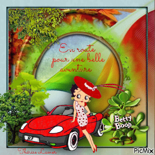 En route avec Betty Boop, - Free animated GIF