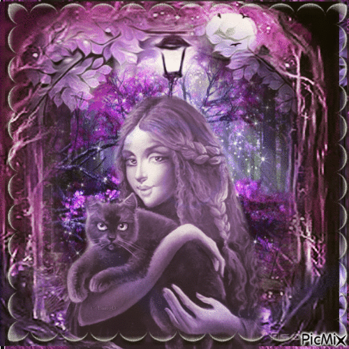 chat fantasy violet - Darmowy animowany GIF