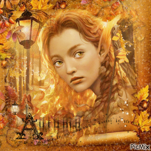 Autumn fantasy elf - Free animated GIF