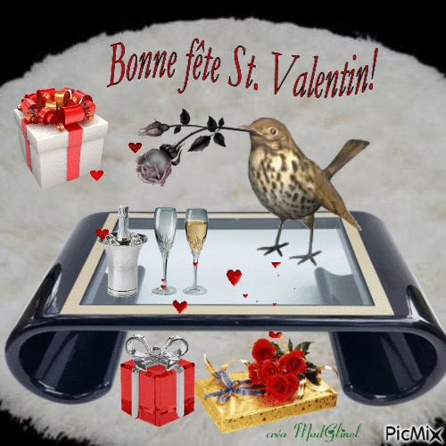 bonne fête St-Valentin - Бесплатный анимированный гифка