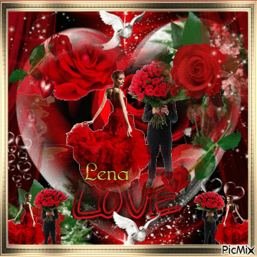 L'amour en rose - GIF animado grátis
