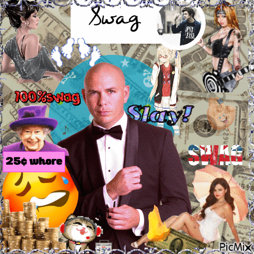 pitbull england swag slay - Бесплатный анимированный гифка