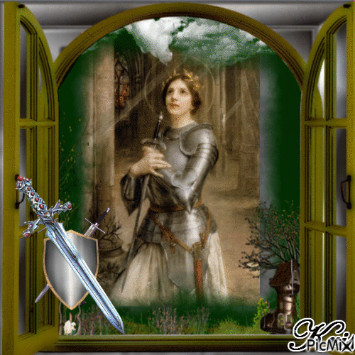 Statue de Jeanne d'Arc en bergère ( - Безплатен анимиран GIF