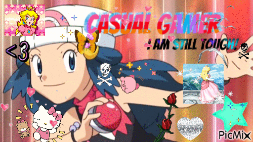 Casual gamer girl - Free animated GIF