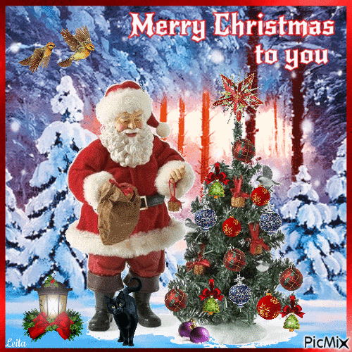 Merry Christmas to you. Santa - GIF animado gratis