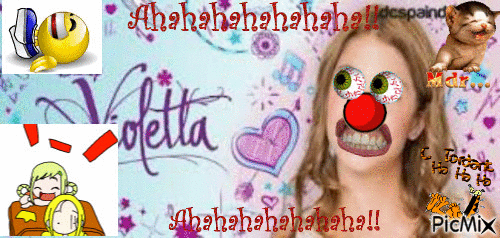 Violetta clown!!! hilarant! Tordant!!!LOL - Gratis geanimeerde GIF