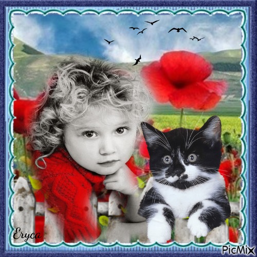 La petite fille et le chaton - PNG gratuit