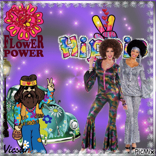 Concurso  Hippie Flower Power of the 70s - Free animated GIF