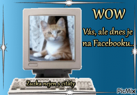 kočka v počítači - Nemokamas animacinis gif