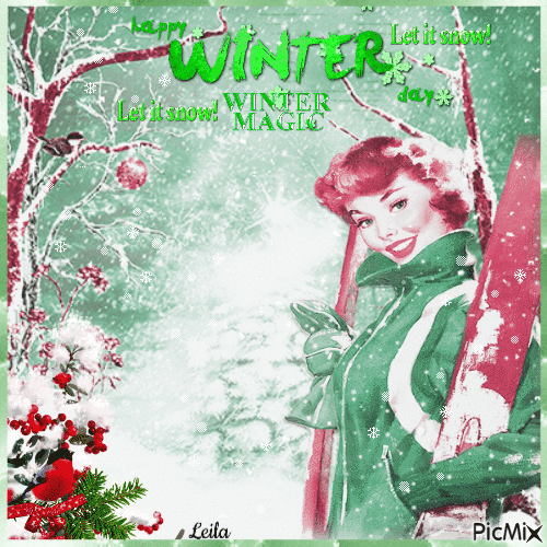 Winter magic. Let it snow... Happy winter day - Δωρεάν κινούμενο GIF