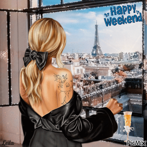 Happy Weekend. Paris - Gratis animerad GIF