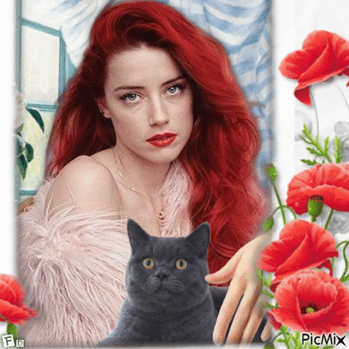 Porträt der rothaarigen Frau - GIF animé gratuit