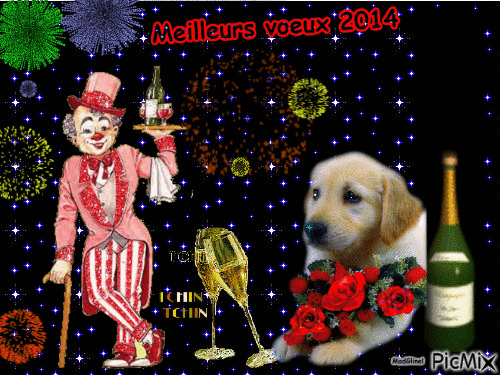 meilleurs voeux 2014 à toutes et tous - Ücretsiz animasyonlu GIF