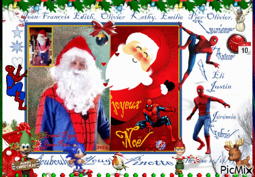 folie folie Noel Noel et spider-nan - GIF animado gratis