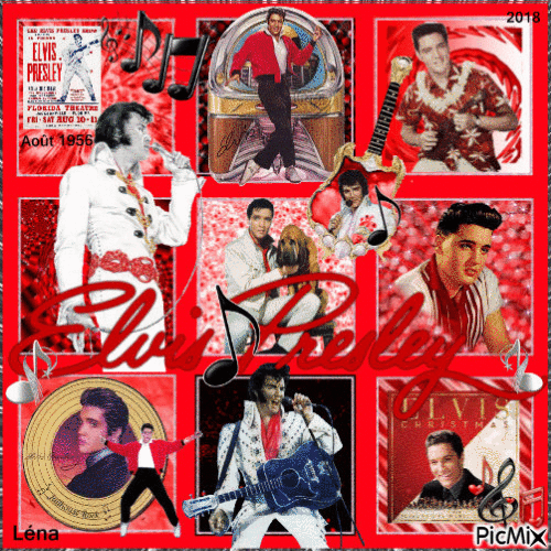 Concours du moment > Elvis Presley in red and white color - GIF animate gratis