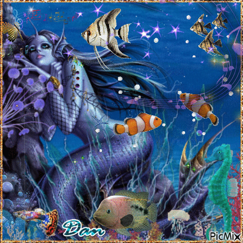 Le chant des sirènes - Mermaids song 🌺😃 - Бесплатни анимирани ГИФ