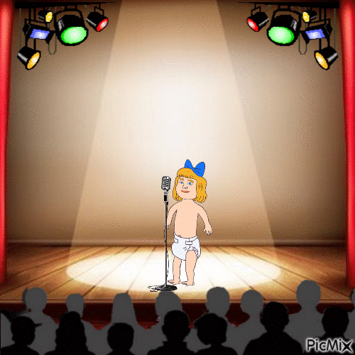 Baby on stage - Безплатен анимиран GIF