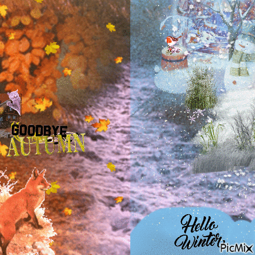 Goodbye Autumn! Hello Winter! - Free animated GIF